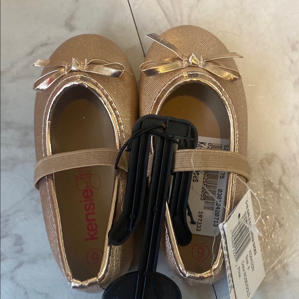 Kensie Girl Gold Ballet Flats for Kids